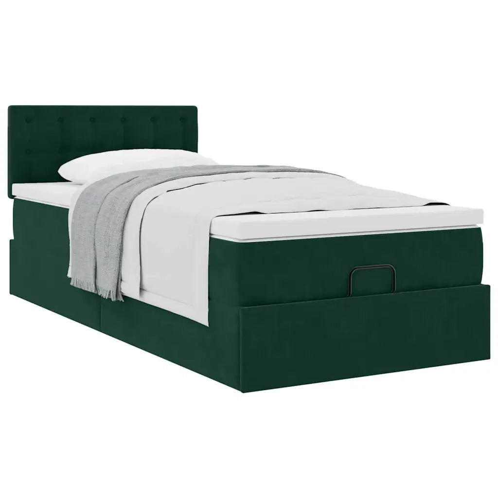 Struttura Letto Pouf con Materasso 90x190 cm in Velluto 3311888