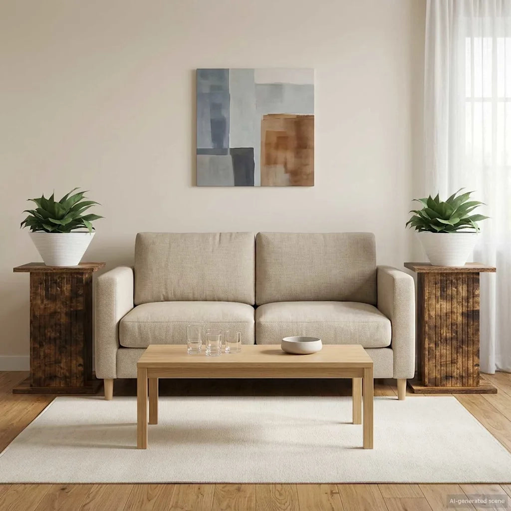 Supporto per piante 2 pcs Rovere Fumo 30,5 x 30 x 43 cm 899809
