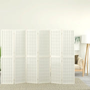 Divisorio Ambienti | Divider per stanze | Paravento Pieghevole 6 Pannelli Stile Giapponese 240x170 Bianco