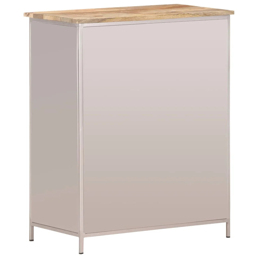 Credenza buffet cassettiera mobile contenitore organizer cucina soggiorno soggiorno 60 x 35 x 75 cm legno grezzo di mango e ferro marrone 02_0029626
