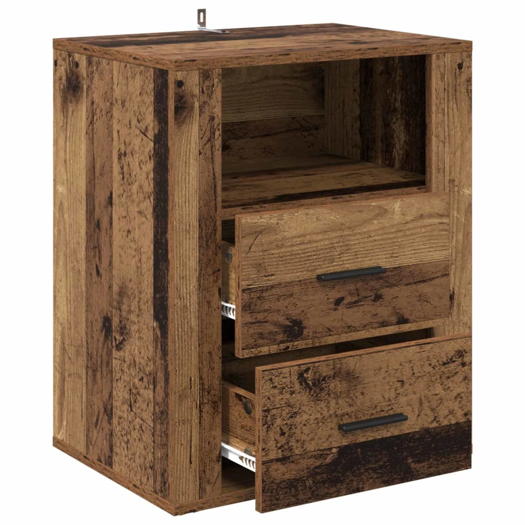 Comodino | Armadio da Notte | Mobiletto da notte con cassetto Legno vecchio 35 x 50 x 60 cm