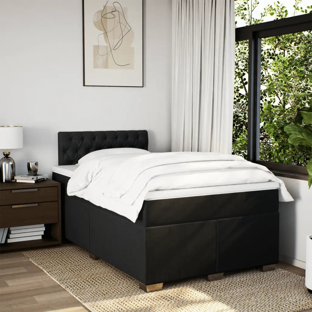 Giroletto a Molle con Materasso Nero 120x190 cm in Tessuto 3288136