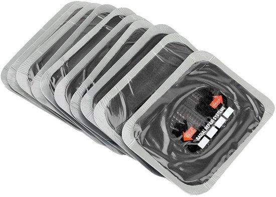 Riparazioni universali per pneumatici 10 pezzi - 80 x 120 mm - Gomma naturale - Riparazione universale delle gomme - Riparazione efficace - Adatto per auto/moto
