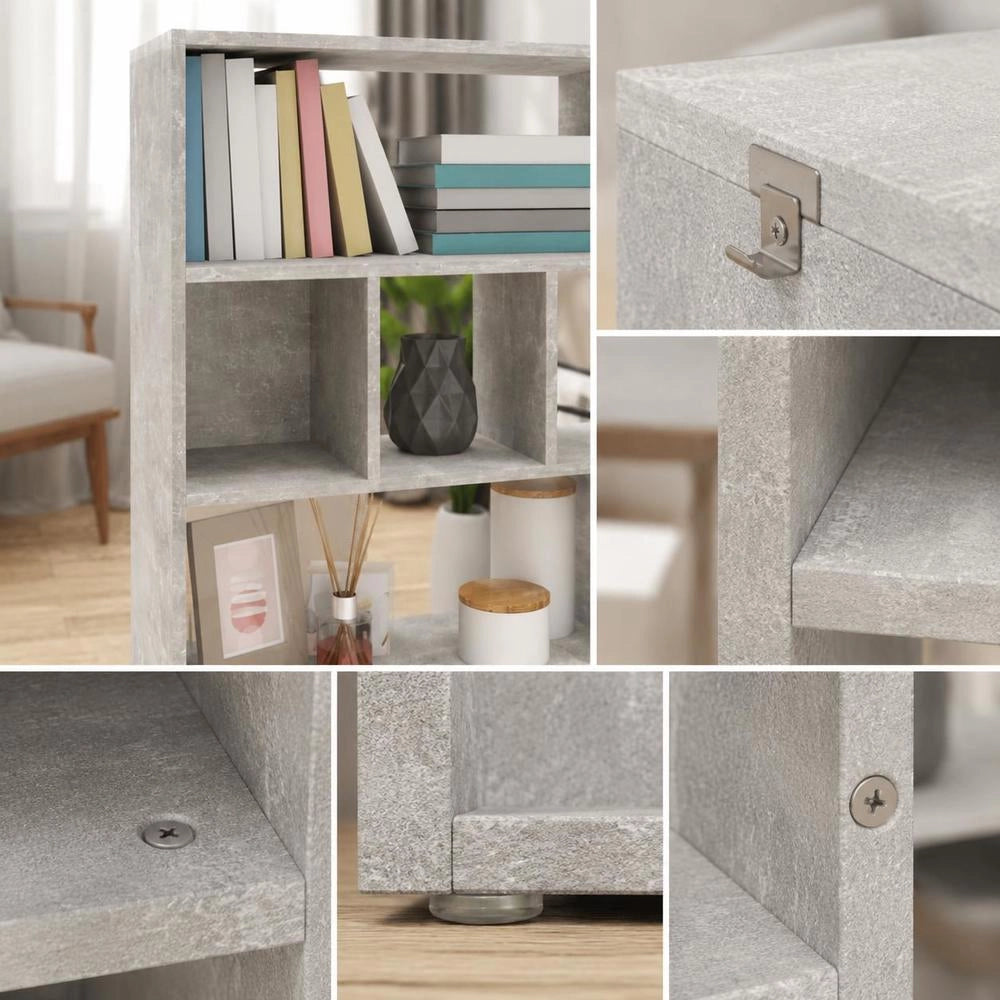 Bookshelf/room Divider, Concrete Grey, 105x24x102 Cm