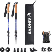 Set di Staffe da Trekking da 2 - Leggerezze Opvougbile in Alluminio con Manici in Gomma