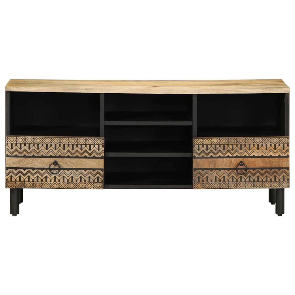 Mobile TV industriale con contenitore 100 x 33,5 x 46 cm stile moderno legno nero 02_0057837