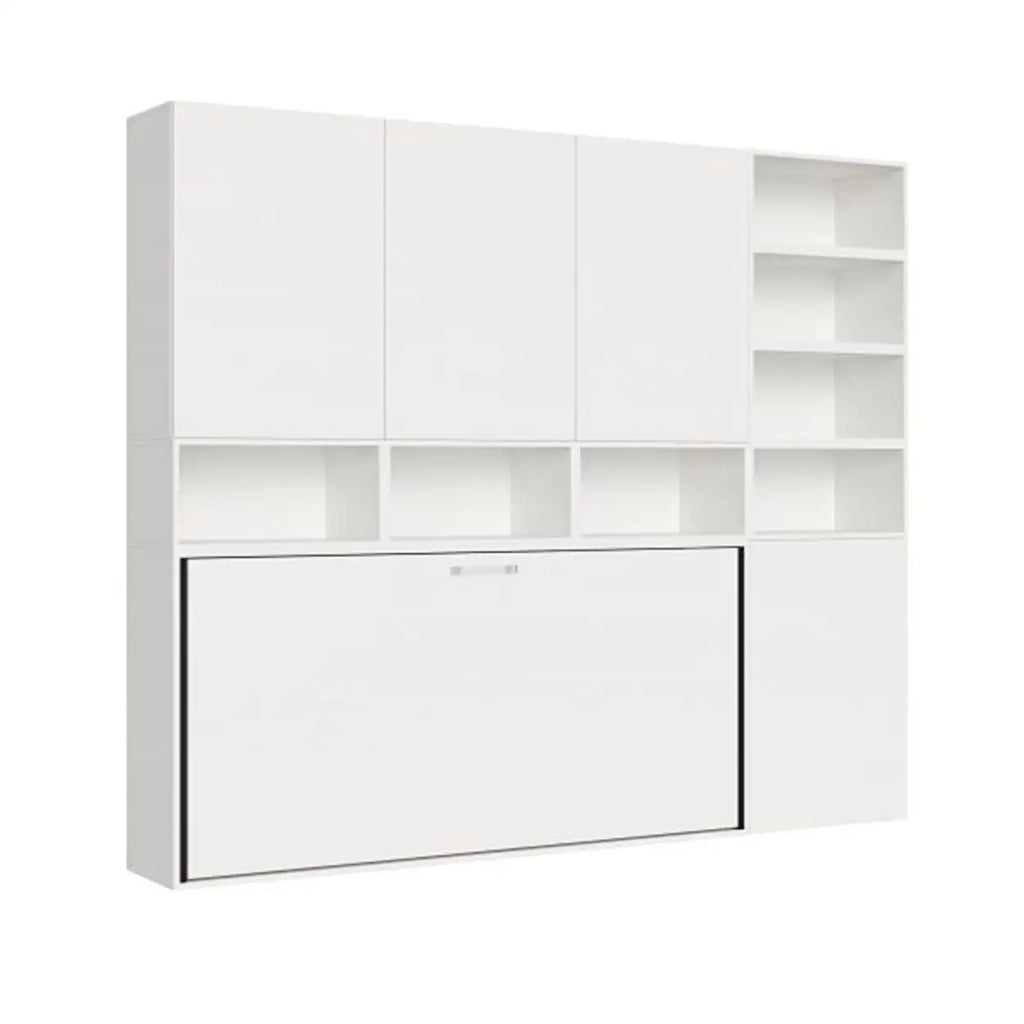 Letto singolo a scomparsa Kando comp.D con materasso bianco frassino