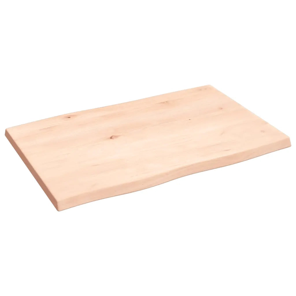 Piano per Tavolo 60x40x2 cm in Rovere Non Trattato Bordi Vivi 363863
