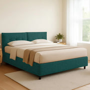 Bath, Letto Matrimoniale Sfoderabile Made in Italy, Verde Petrolio