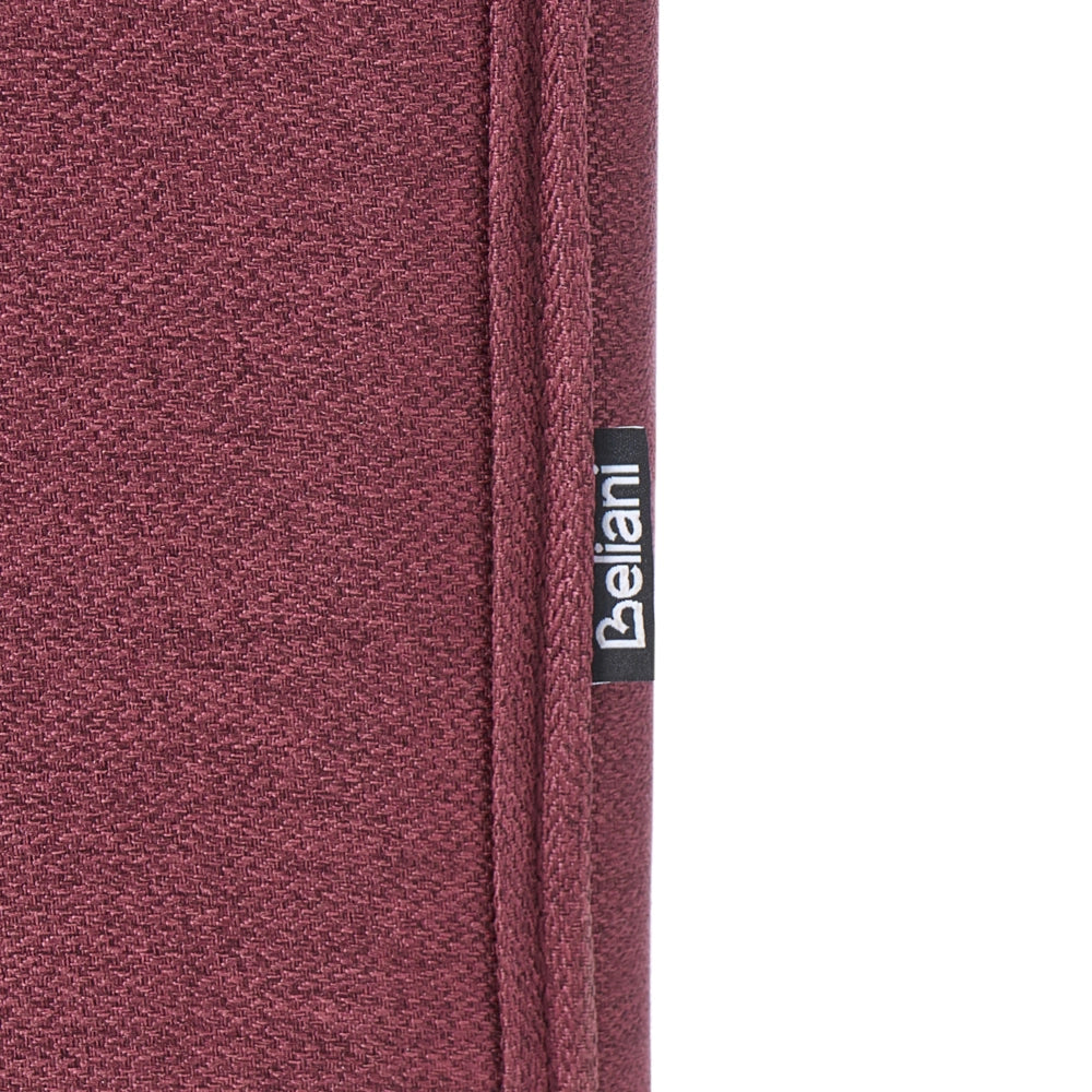 Divano da cucina in tessuto poliestere rosso scuro rivestimento imbottito 2 posti schienale ad ali gambe nere