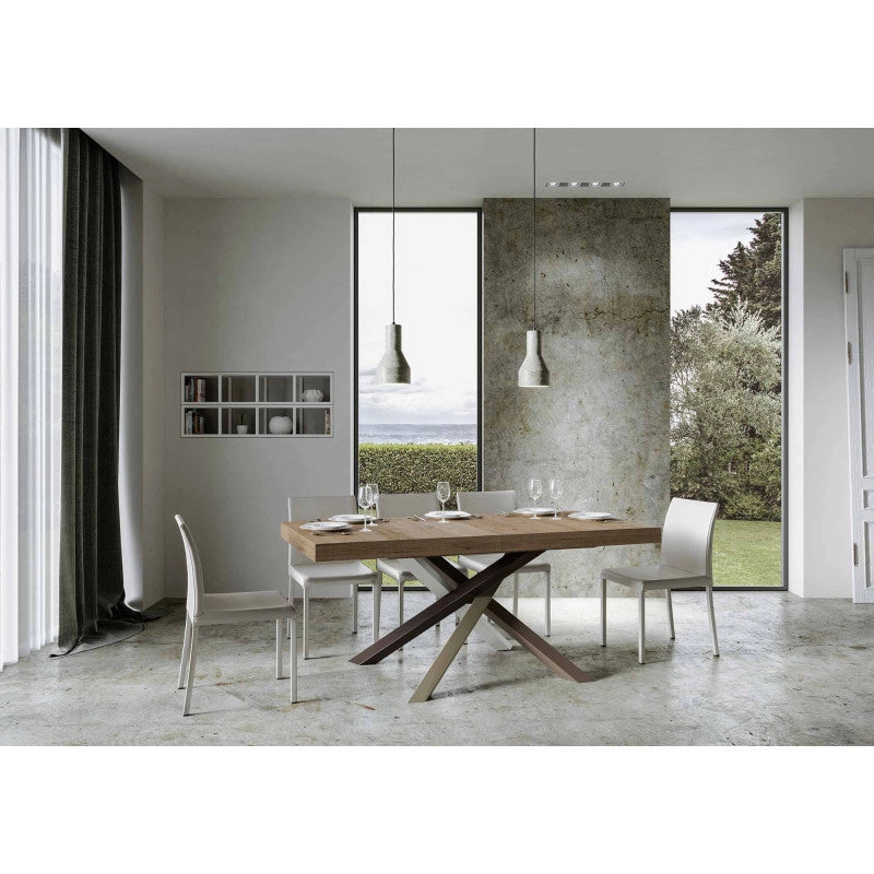 Tavolo allungabile 200/460x90 cm Volantis telaio Multicolore 4/C - Quercia Natura
