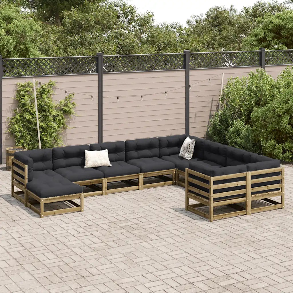 Set Divani da Giardino 10 pz in Legno Impregnato di Pino 3299639
