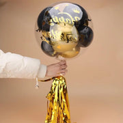 Ballooncini trasparenti 61 cm con 8 ballooncini 12 cm di lattesio - balloni di elio con adesivi per compleanni