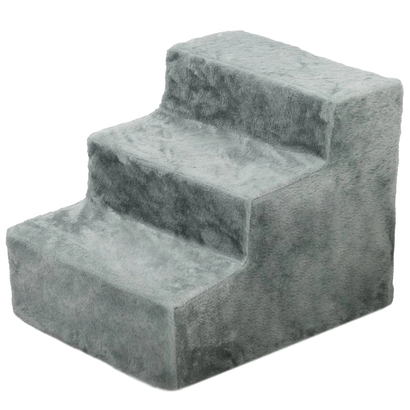 Scaletta per animali domestici con rivestimento morbido, 46 x 35 x 35 cm, grigio chiaro