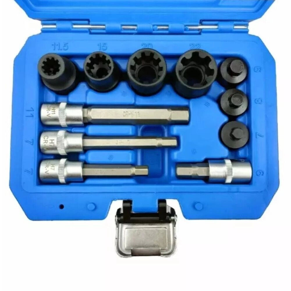 SET 11 BUSSOLE SMONTAGGIO MONTAGGIO PINZE FRENI PER MERCEDES 3/8'' 1/2'' 21478
