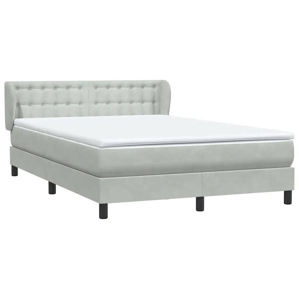 Giroletto a Molle con Materasso Grigio Chiaro 160x220cm Velluto 3317907