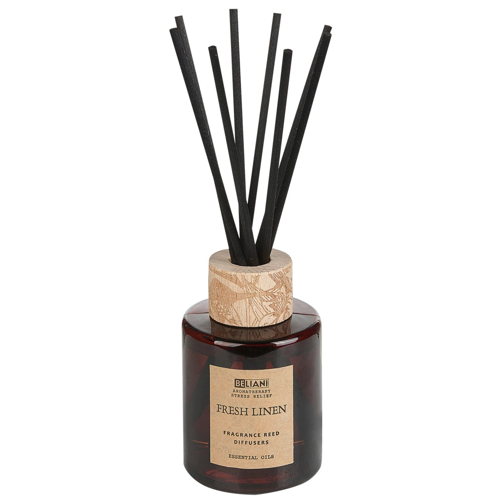Set di fragranze 100% candela di soia bastoncini profumati diffusore d'ancia confezione di vetro scuro lino fresco Dark Elegance