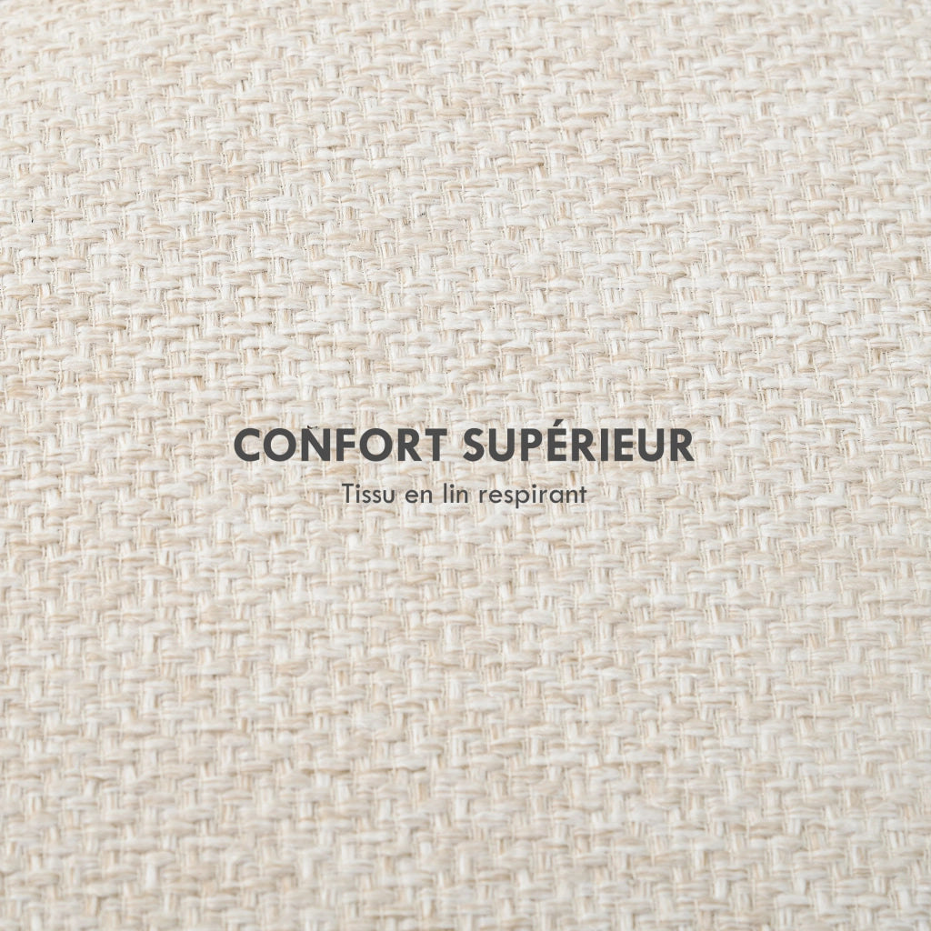 Pouf con contenitore ¨C zephmum ¨C rotondo, in legno, colore crema