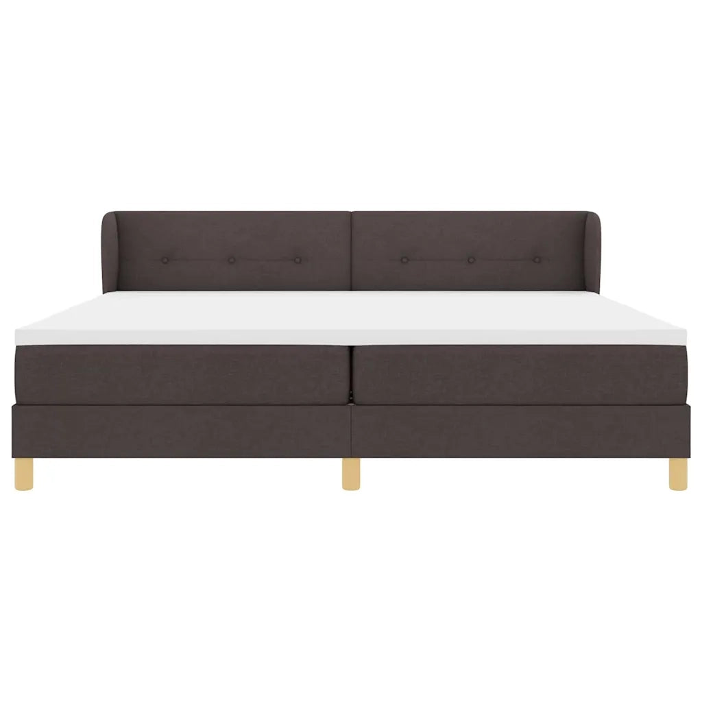 Letto a molle con testiera Marrone Scuro 200 x 200 cm Tessuto 3340237