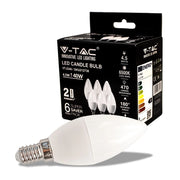 Lampadina led a buldo 4,5 W E14 Candele 6500K 6 PCS/PACCHE