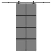 Porta Scorrevole Ferramenta 90x205 cm Vetro Temperato Alluminio