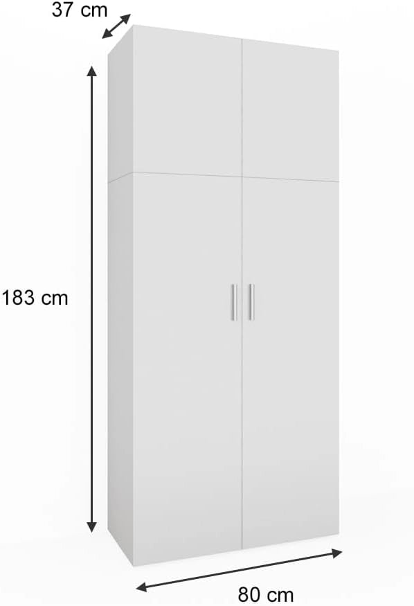 Scaffale per file Ingo, Bianco, 80 x 182.4 cm, per la conservazione di documenti e raccoglitori nell’uso quotidiano in ufficio