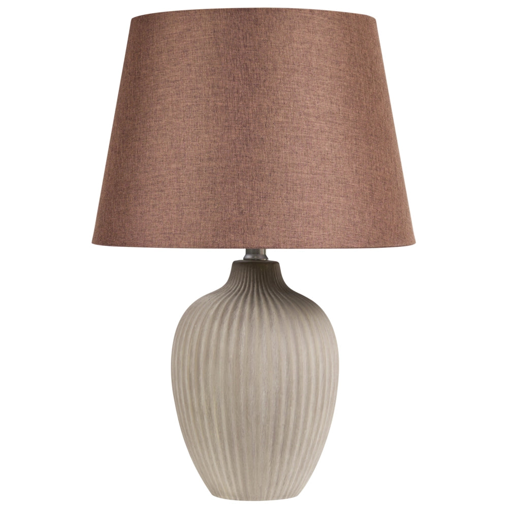 Lampada da tavolo in ceramica marrone 52 cm in lino paralume impero comodino soggiorno camera da letto illuminazione stile retrò