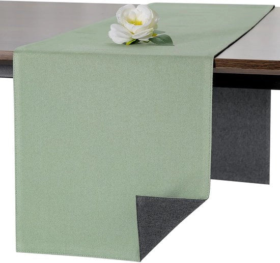 Tavolo con operatore di tavolo, tessuto lavabile, antiscivolo, stile, doppio e comunque facile da mantenere. Decorazione da tavola per la sala da pranzo, festa, decorazione per le vacanze (grigio, salmone verde chiaro, 30 x 183 cm)