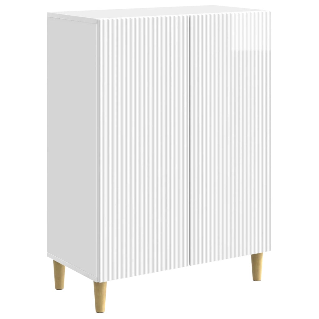 Credenza Bianco Lucido 66 x 34,5 x 90 cm Legno ingegnerizzato 894589