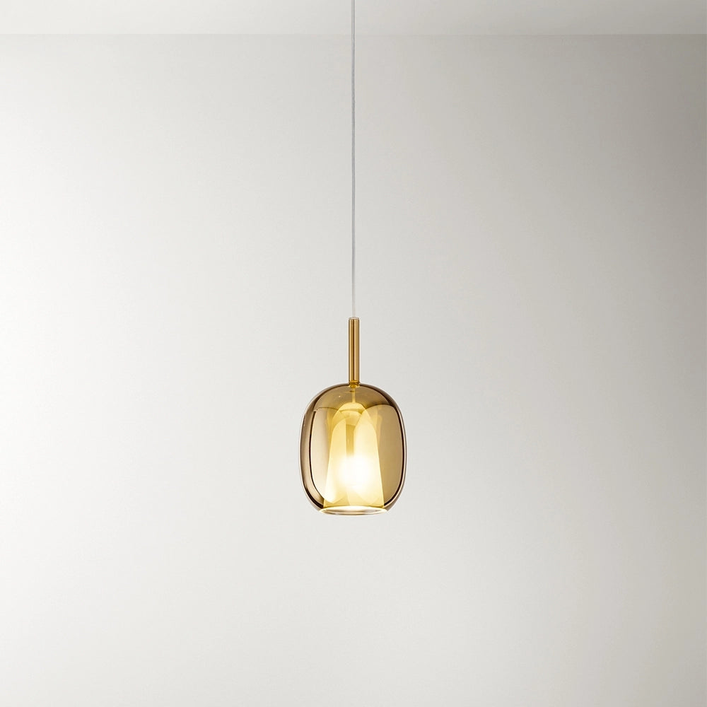 Vetro Borosilicato Contemporaneo Rain Oro Specchiato D17,5 Senza Rosone