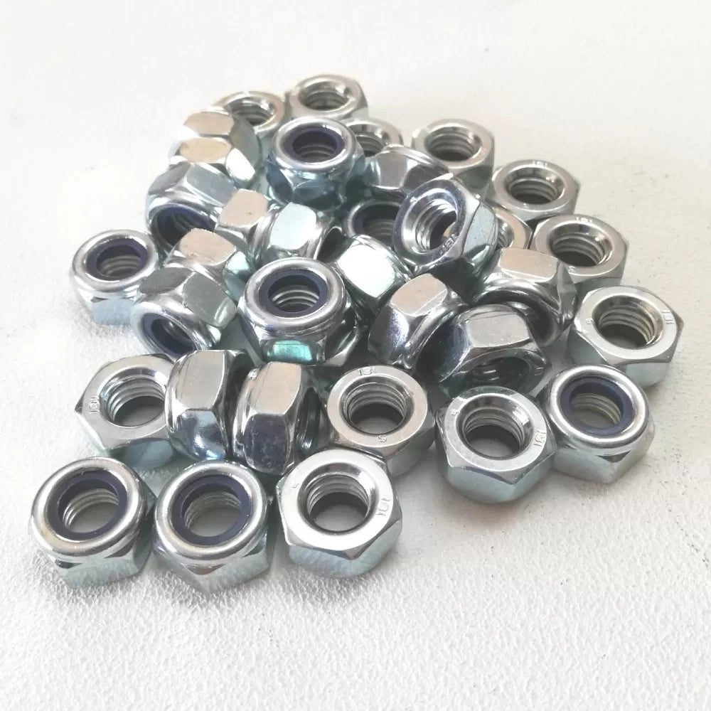 M 6 chiave 10 - 100pz dado esagonale autobloccante zincato passo grosso