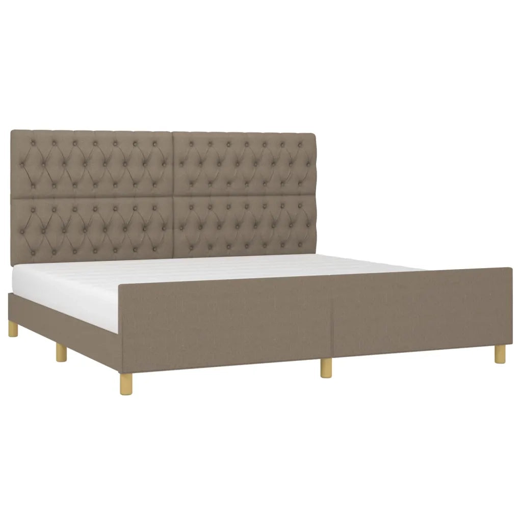 Giroletto con Testiera Grigio Tortora 200x200 cm in Tessuto 3125328