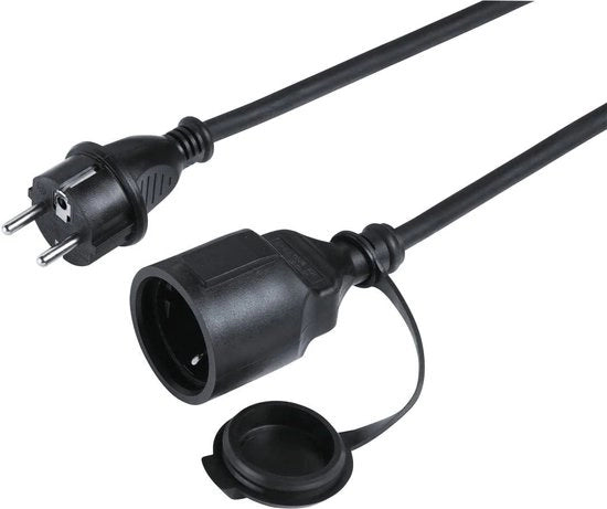 Cavo di estensione per uso all'aperto 250 V nero - lunghezza extra