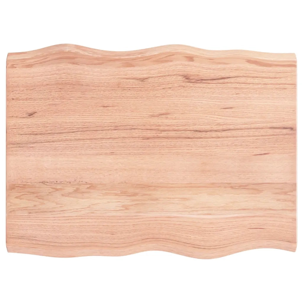 Piano Tavolo | Superficie Tavolo | Piano Scrivania Marrone Chiaro 80x60x(2-4) cm Rovere Non Trattato