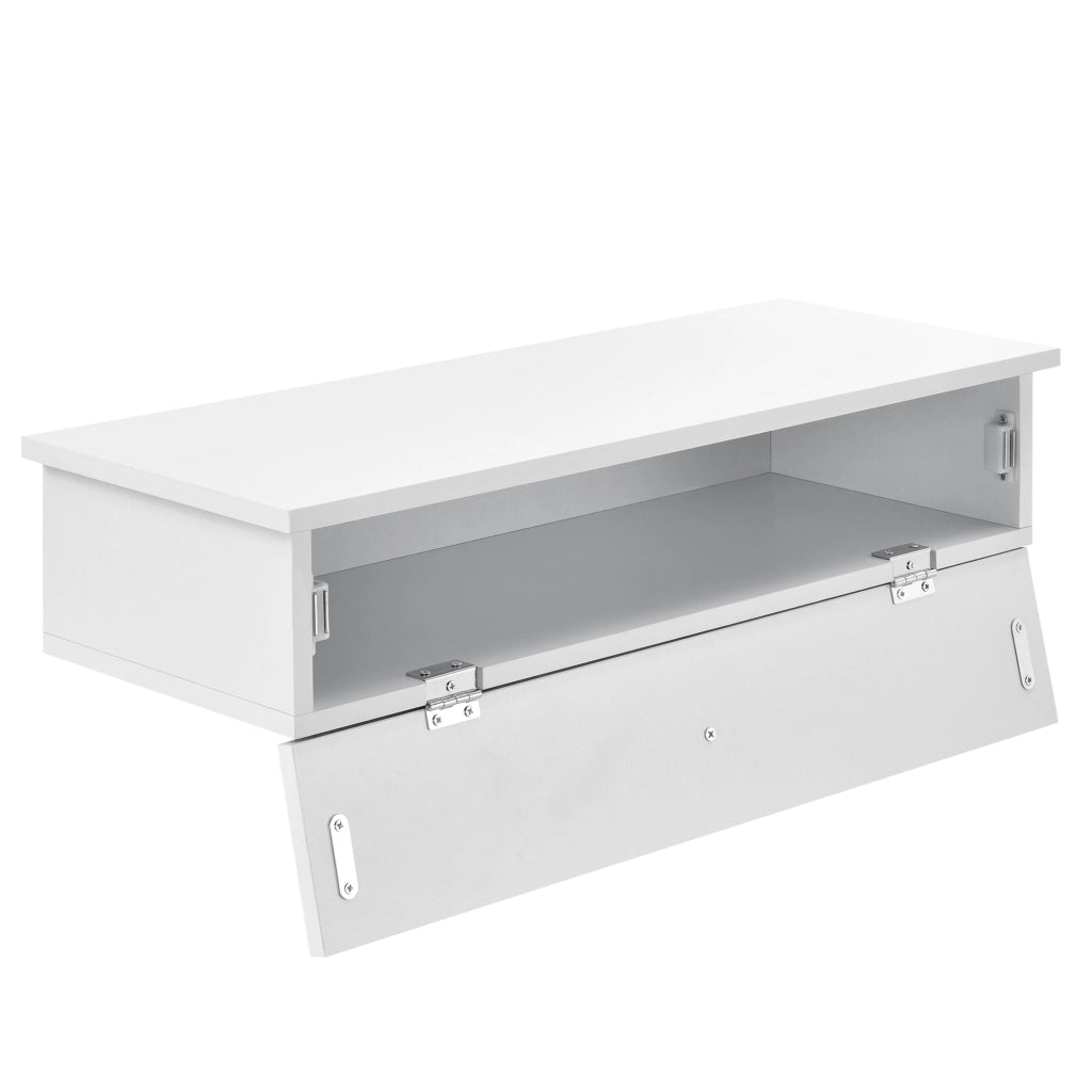 Set di 2 Mensole da Parete con Scomparto Chiuso 60 x 24 x 12,6 cm - Bianco [en.casa]