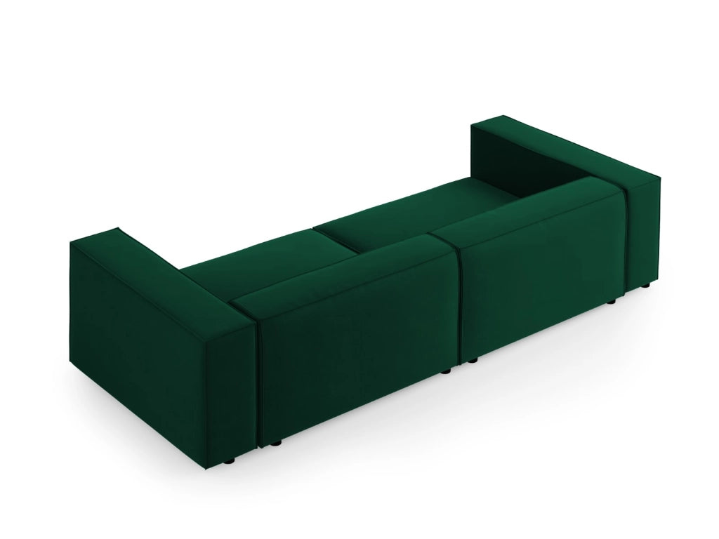 Cosmopolitan Design - Divano "Arendal" 4 posti in velluto verde bottiglia 