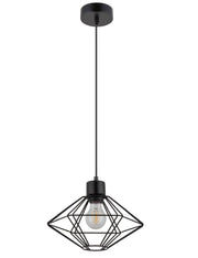 Lampada a sospensione Vario nera industriale Ø28 E27 Sigma
