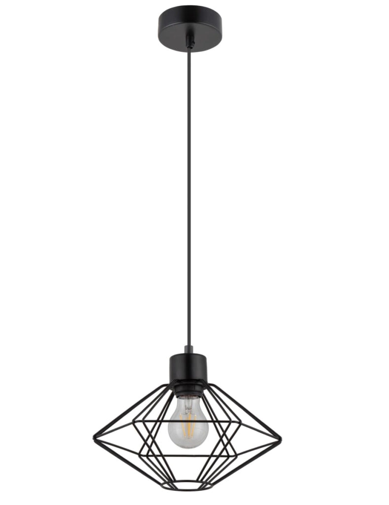 Lampada a sospensione Vario nera industriale Ø28 E27 Sigma