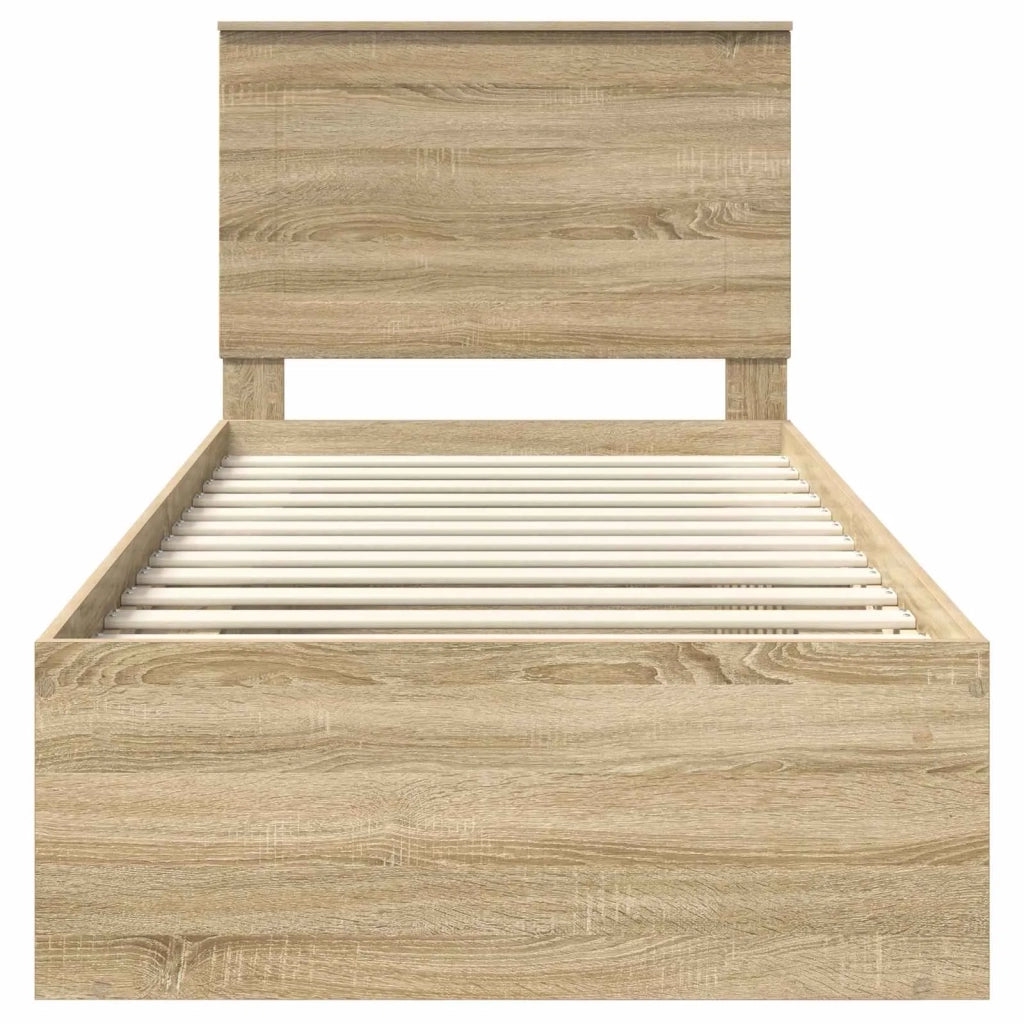 Struttura del letto Rovere Sonoma 90 x 200 cm Pino massello 3409410