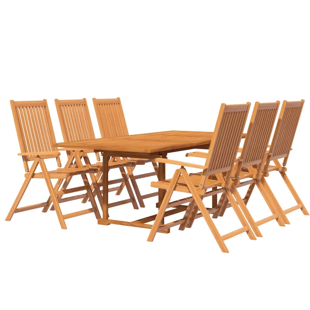 Set Mobili da Pranzo da Giardino 7 pz Legno Massello di Acacia 150-200 cm 3079638