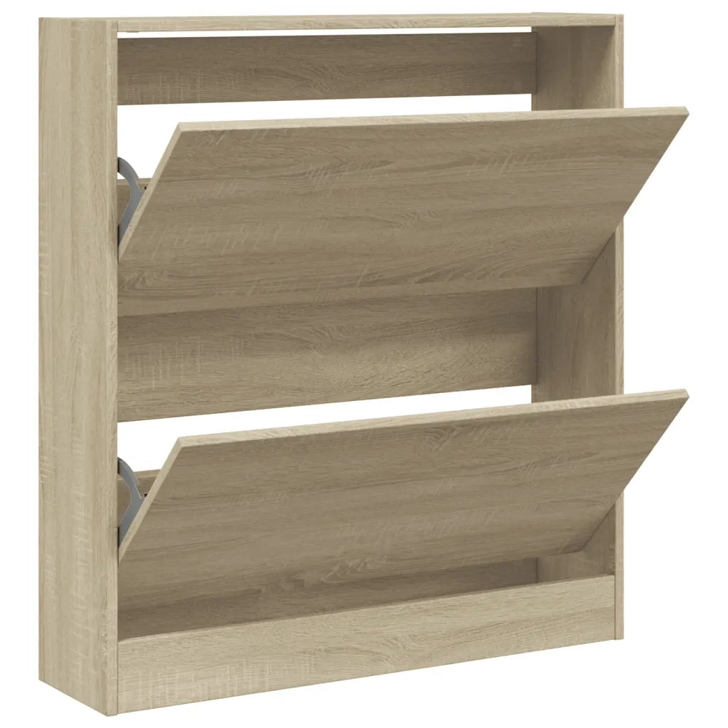 Scarpiera-Scaffale per scarpe Rovere Sonoma 80x21x87,5 cm in Legno Multistrato