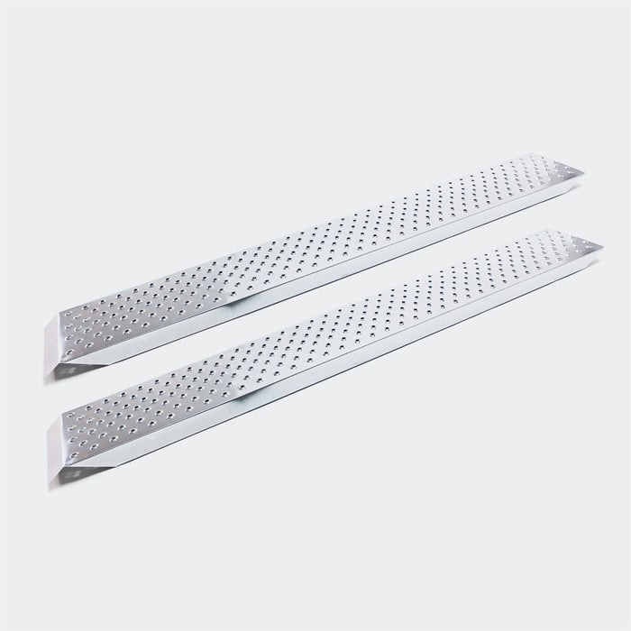 Set di 2 rampe di carico binario di collisione in acciaio zincato 160 x 22,5 cm fino a 400 kg grigio 3416052