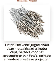 Clip Alligatore - 50 Pezzi - Lunga Coda - Morsetto Metallico - Supporto Foto DIY - Accessori Decorativi - 100 mm