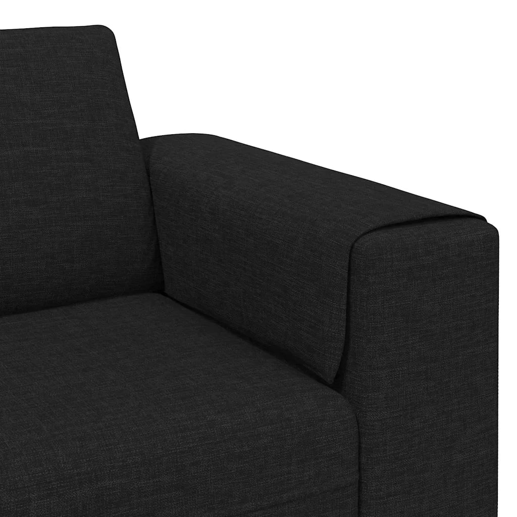 Set di divani 3 pcs Nero Tessuto