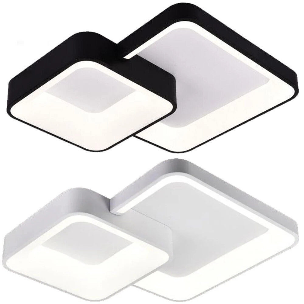 Trade Shop - Plafoniera Soffitto Led 58w 2 Quadrati Lampadario Cct 3 Colorazioni 3000k A 6500k C59-3c -
