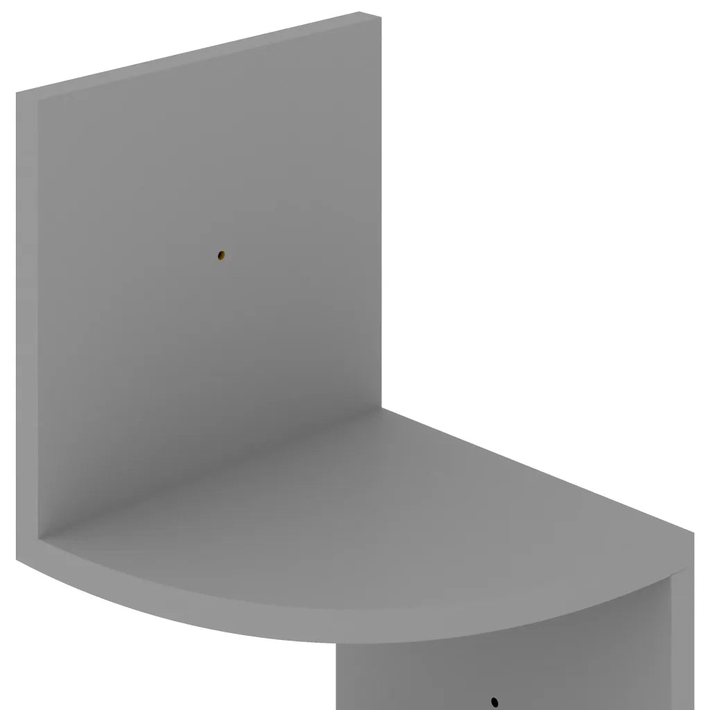 Scaffale Angolare a Muro Grigio 19x19x123 cm Legno Multistrato 326833