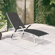 Lettino Prendisole | Sdraio da giardino | Lettino da sole in Textilene e Alluminio Nero