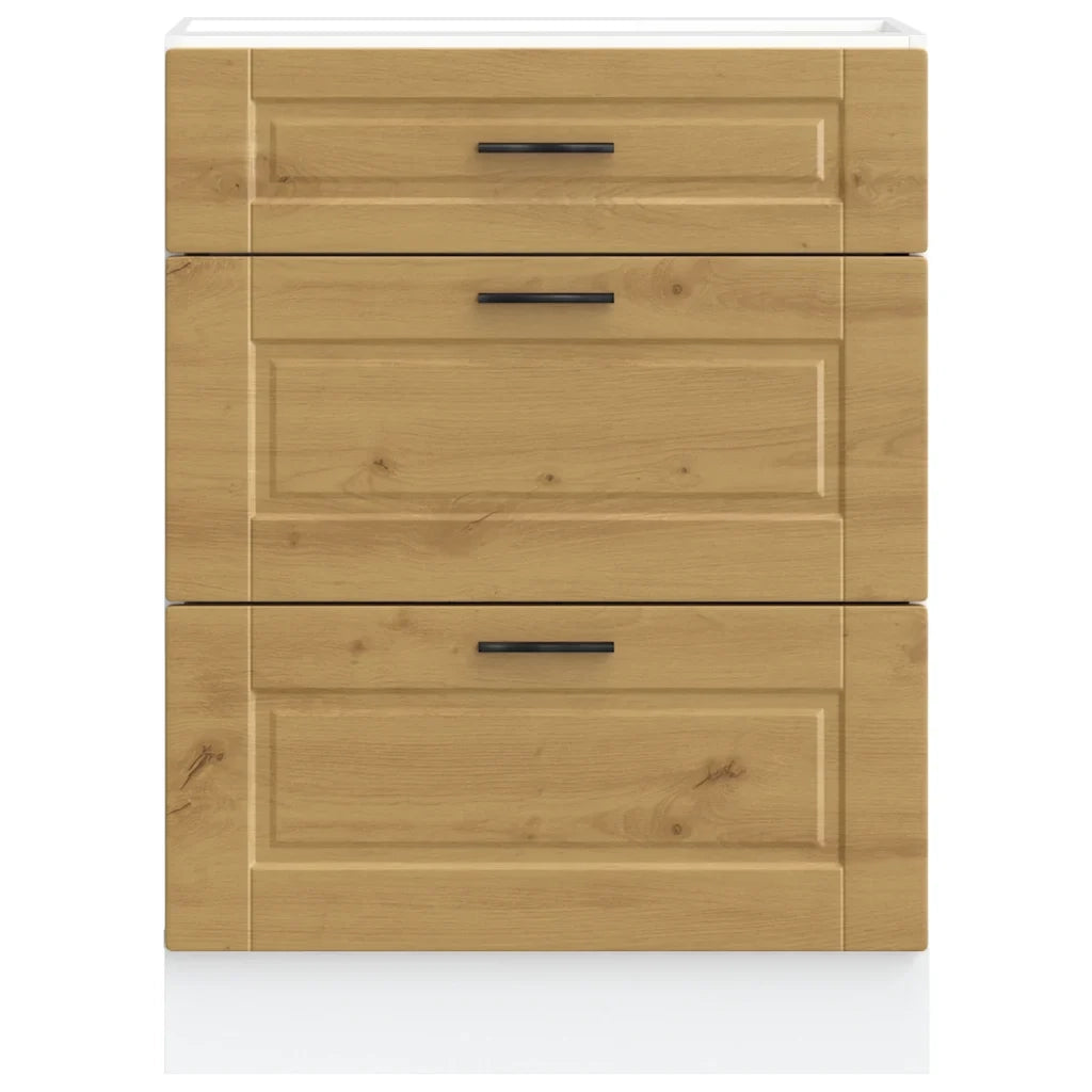 Mobile da cucina moderno con piedini regolabili spazio di archiviazione ottimale 60 x 46 x 81,5 cm finitura in rovere ingegnerizzato realizzato artigianalmente 02_0050490