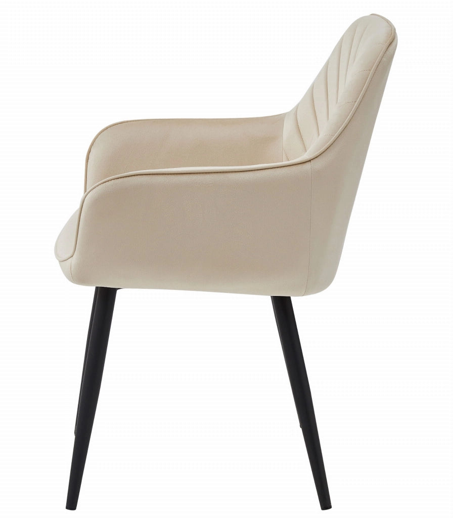 Sedia VALORA WAAV - Elegante velluto beige per soggiorno, cucina, sala da pranzo x 1
