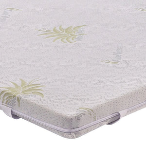 Topper Piazza e Mezza 120x190 in memory foam 10 cm con rivestimento in aloe vera sfoderabile